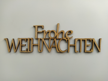 Drevený nápis Frohe Weihnachten
