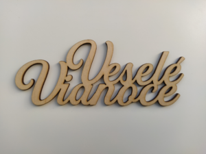 Drevený nápis Veselé Vianoce