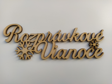 Drevený nápis Rozprávkové Vianoce