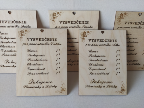 Vysvedčenie pre pani učiteľku