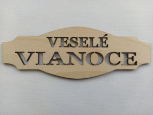 Drevená tabuľka Veselé Vianoce