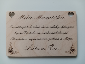 tabuľka mamičke