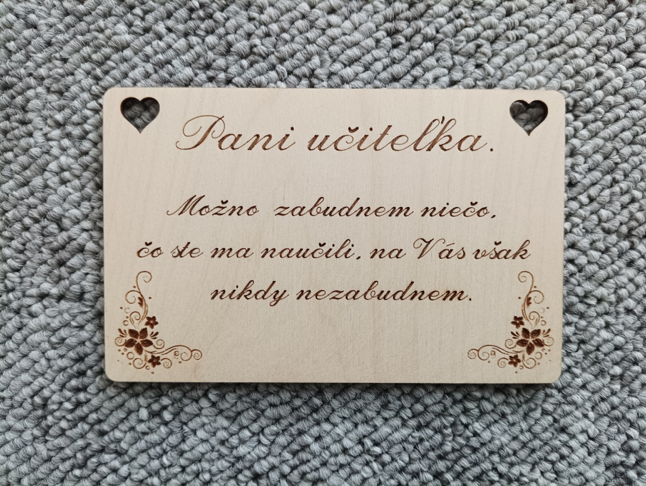 Drevená tabuľka pani učiteľke Drevená tabuľka pani učiteľke