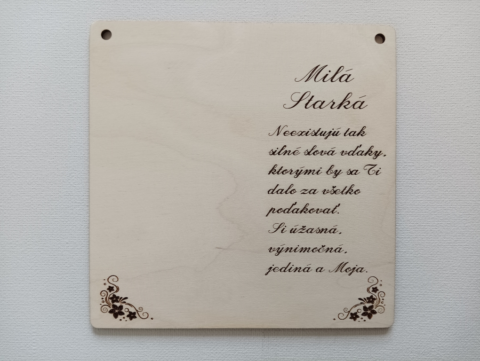 tabuľka starkej